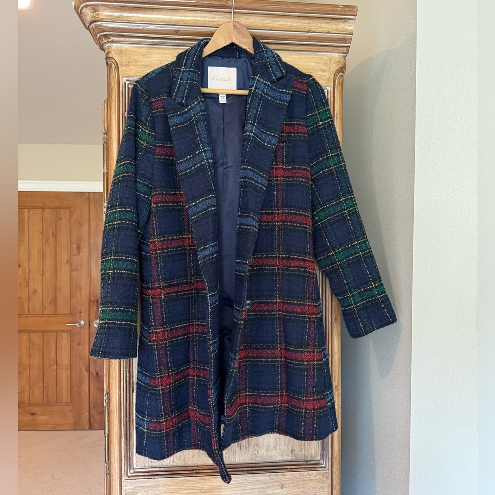 Hutch Longline Plaid Blazer size M